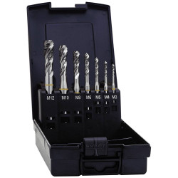 Exact 05112 CNC Tap Set 7-Pc Metric RH Cutting DIN 371 HSS Shape B