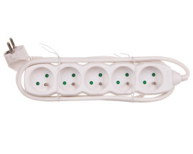 Przedłużacz 5-gniazd z/u 2m /H05VV-F 3G1/ biały P0512