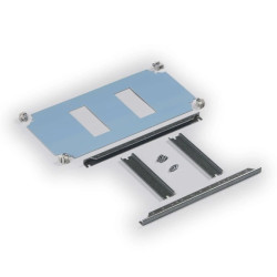 Panel frontowy kompletny Cubo O do obudów 400x400mm wysokość wspornika 32,5mm 2 otwory DIN dla 17 modułów 386x386x2mm OFP44A232