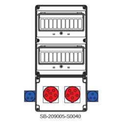 Rozdzielnica 2x5x16A 2x3x16A INA=32A IP54 SB-209005-S0040-54
