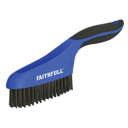 Faithfull 1686 Scratch Brush Soft Grip 4 x 16 Row Steel