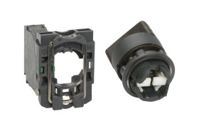 Przełącznik 2 położeniowy pokrętło 22mm czarny 1Z bez samopowrotu XB5AD21