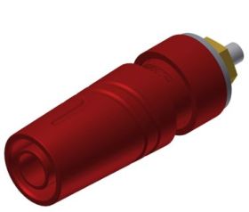SAB 2640 LK Au RT Gniazdo bezp. 4mm, przyłącze M4, 32A, czerwone, Hirschmann, 972358701, SAB2640LKAURT
