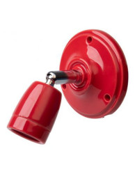 CERAMICZNY KINKIET REGULOWANY ŚCIENNO SUFITOWY CZERWONY