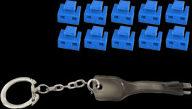 Blocker kit, blue, for RJ45 socket, BS08-01034