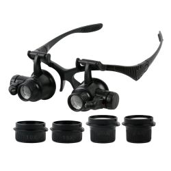 Okulary serwisowe wymienne soczewki 4par + oświetlenie LED