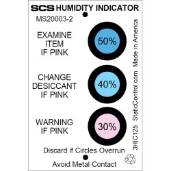 SCS Etykieta bezpieczeństwa Niebieski, Czarny Papierowe opis Humidity Indicator Wskaźnik wilgotności 75 mm 50 mm