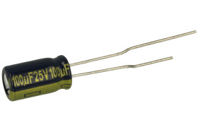 Kondensator; elektrolityczny; niskoimpedancyjny; EEUFC1E101SH; 100uF; 25V; FR-A; fi 6,3x11mm; 2,5mm; przewlekany (THT); taśma; P