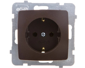 KARO Gniazdo pojedyncze z/u Schuko czekoladowy metalik GP-1SS/m/40