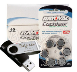 120 x bateria cynkowo-powietrzna Rayovac 675 Cochlear (Mercury Free) + pendrive 4GB