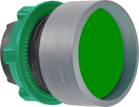 Pushbutton, unlabeled, unlit, groping, waistband round, green, front ring light gray, mounting Ø 22 mm, ZB5AA36C0