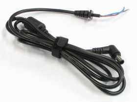 Wtyk DC pin/4.4/6.5 kątowy z przewodem 1.5m, filtr ferrytowy