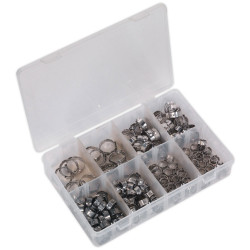 Sealey AB043SE O-Clip Single Ear Assortment 160pc Stainless Steel