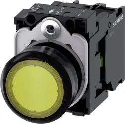 Przycisk podśw 22mm okrągły,tworzywo żółty płaski samopowr led 24V SIRIUS ACT 3su1102-0ab30-1ba0