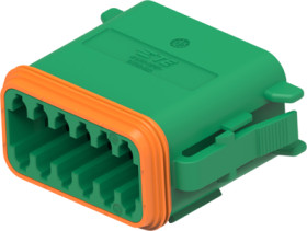 Socket, 12 pole, straight, 2 rows, green, DT06-12SC