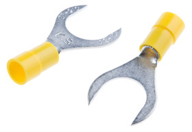 Konektor zaciskowy płaski Izolowane, M12, Żółty 10AWG 6mm² 12AWG 4mm² RS PRO