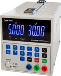 Laboratory power supply, 30 VDC, outputs: 1 (5 A), 0 to 5 A, 150 W, 115-230 VAC, P 6070