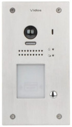 Jednoabonentowa stacja bramowa z wbudowanym czytnikiem zbliżeniowym umożliwiającym otwieranie wejścia za pomocą RFID S1201A