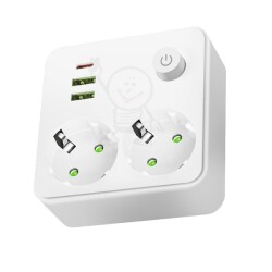 Rozgałęźnik + Wył 2P+Z/sz »2x2P+sz,3xUSB Kobi 5774