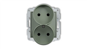 Icon Mechanizm Gniazda Podwójnego Do Ramki Bez Uziemienia 2X2p (Przesłony...