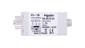 Przekaźnik Czasowy Jednofunkcyjny 2P 5A 1-12Sek 220-230V Ac/Dc Praca...