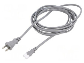 SN47-2/07/1.8GY Kabel: 2x0,75mm2, IEC C7 żeński,JIS 8303 wtyk, 1,8m