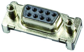 D-Sub socket, 9 pole, standard, equipped, straight, solder pin, 09551556622741
