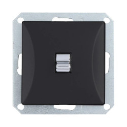 Opal styl amerykański /z dzwignią w zamian klawisza/ Łącznik pojedynczy czarny mat i chrom WP-1 Opb moduł CZ/Ch