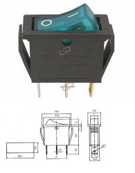 PRZEŁĄCZNIK MK111 PODŚWIETLANY NIEBIESKI 12V MK111