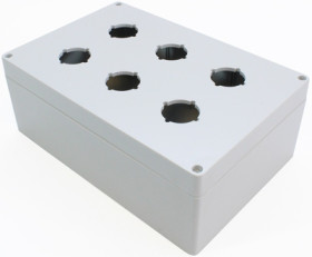 PC push button enclosure, (L x W x H) 241 x 160 x 89 mm, light gray (RAL 7035), IP66, 1554PB6