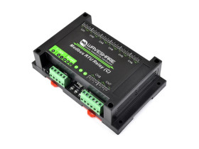 Waveshare Modbus RTU 8-ch Latching Relay Module (C) with RS485 Interface, Multi Isolation Protection Circuits, Rail-mounted Case