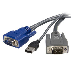Kabel KVM Męski, dł. 1.8 m, VGA Męski - USB typu A, kolor: Czarny, zgodne z: CE, StarTech.com