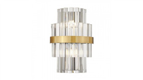 Kinkiet Lampa Ścienna Constantinople Kolor Szczotkowany Mosiądz Metal/Szkło,...