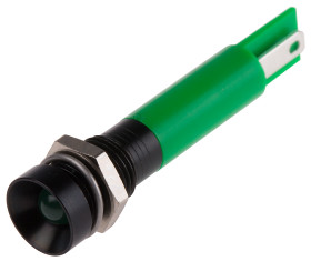 Lampka kontrolna do montażu panelowego 24V ac, zielona 8mm LED Końcówka lutownicza RS PRO