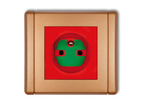 FLEXI Gniazdo pojedyncze z uziemieniem DATA z kluczem czerwony 8FGZK KARLIK