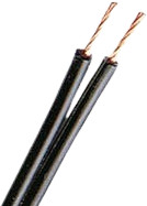 PVC-twin stranded wire, Cableline, 2 mm², 525 x 0.07 mm, black, 60.7456-10021