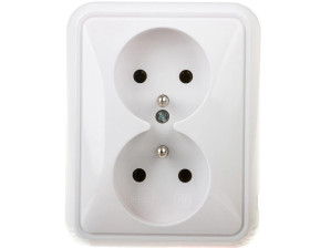 COSMO Gniazdo podwójne z/u białe 300436