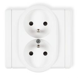 Gniazdo podwójne z uziemieniem 2x2P+Z