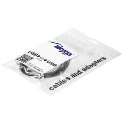 Akyga AK-USB-19 USB cable USB-A plug to socket Black 3m