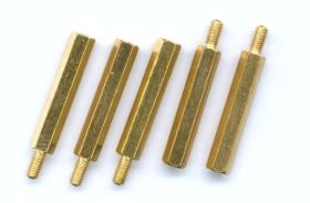 M3 TULEJKA 25mm GWINT ZEWNĘTRZNY/WEWNĘTRZNY (5 SZTUK) (ZLM3-TUL25-ZW)