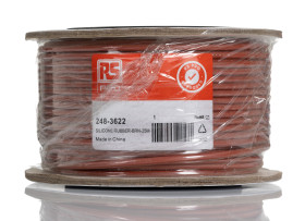 Przewód montażowy 0,5 mm2 Brązowy RS PRO Guma silikonowa 20 AWG dł. 25m 16/0,2 mm