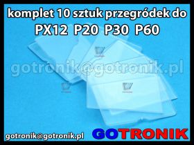 Komplet 10 sztuk przegródek do szufladek P20 P30 P60 PX12