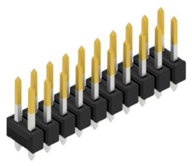 Pin header, 20 pole, pitch 2.54 mm, straight, black, 10054474