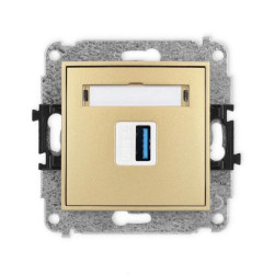ICON Mechamizm gniazda pojedynczego USB A-A 3.0 złoty 29IGUSB-5