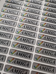 Amiga Dome Label (One Piece) Checkmark Amiga Silver