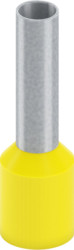 Insulated wire end ferrule, 6.0 mm², 20 mm/12 mm long, DIN 46228-1, UL 486F, yellow, 2100047