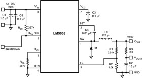 9.5-95V Wide Vin, 350mA Constant On-Time Non-Synchronous Buck Regulator