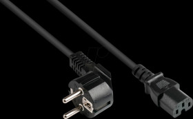 P0150-S050 Power cord Typ E+F (CEE 7/7,) to C15, black, 1 mm², 5 m