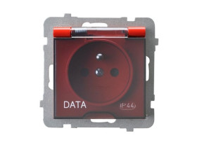 AS Gniazdo hermetyczne z uziemieniem DATA IP-44 wieczko przezroczyste czerwony GPH-1GZD/m/00/d OSPEL