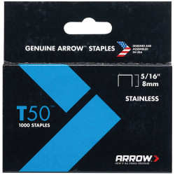 Arrow A505SS1 T50 Staples Stainless Steel 505SS 8mm ( 5/16in) Box 1000